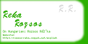 reka rozsos business card